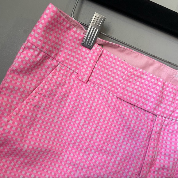 LILLY Pulitzer pink Checkard BARBIE Barclays shorts size 8 - Picture 4 of 11